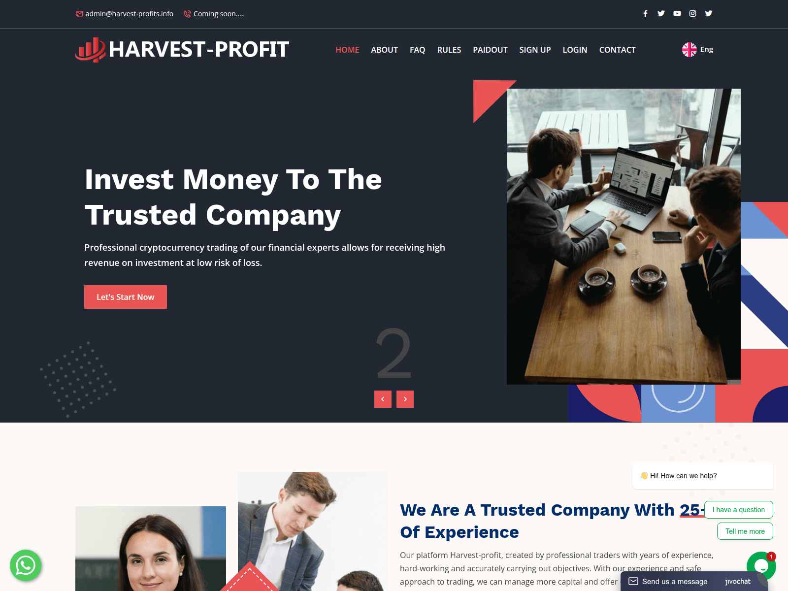 Screenshot of harvest-profits.info