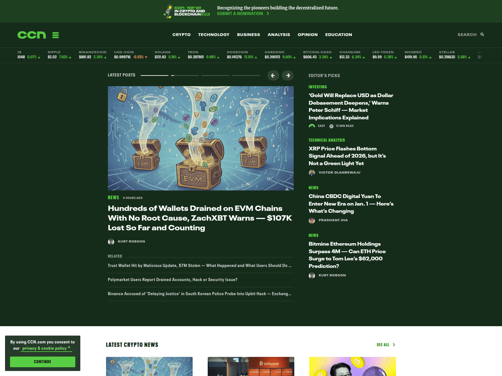 Screenshot of ccn.com