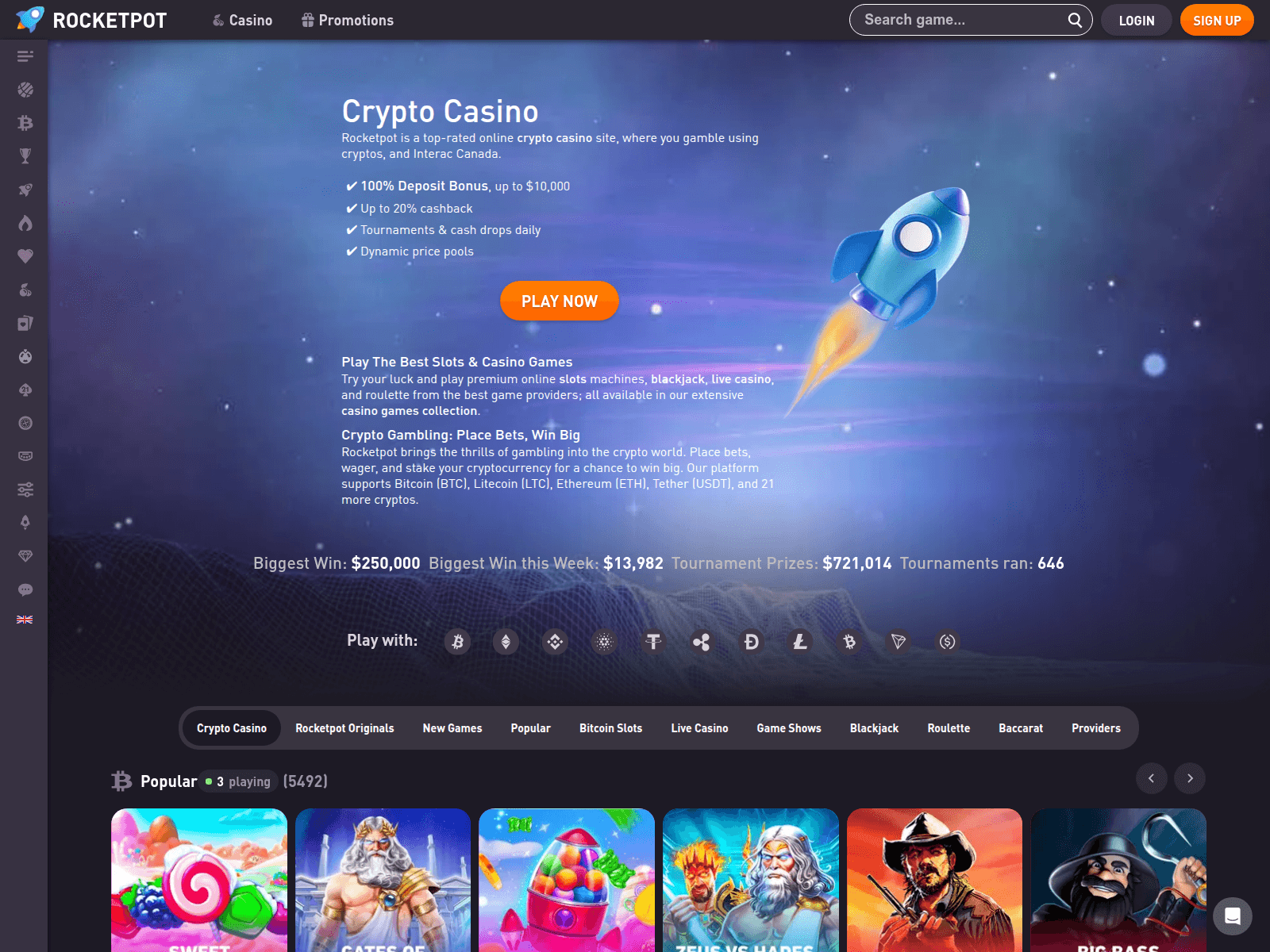 Screenshot of rocketpot.io
