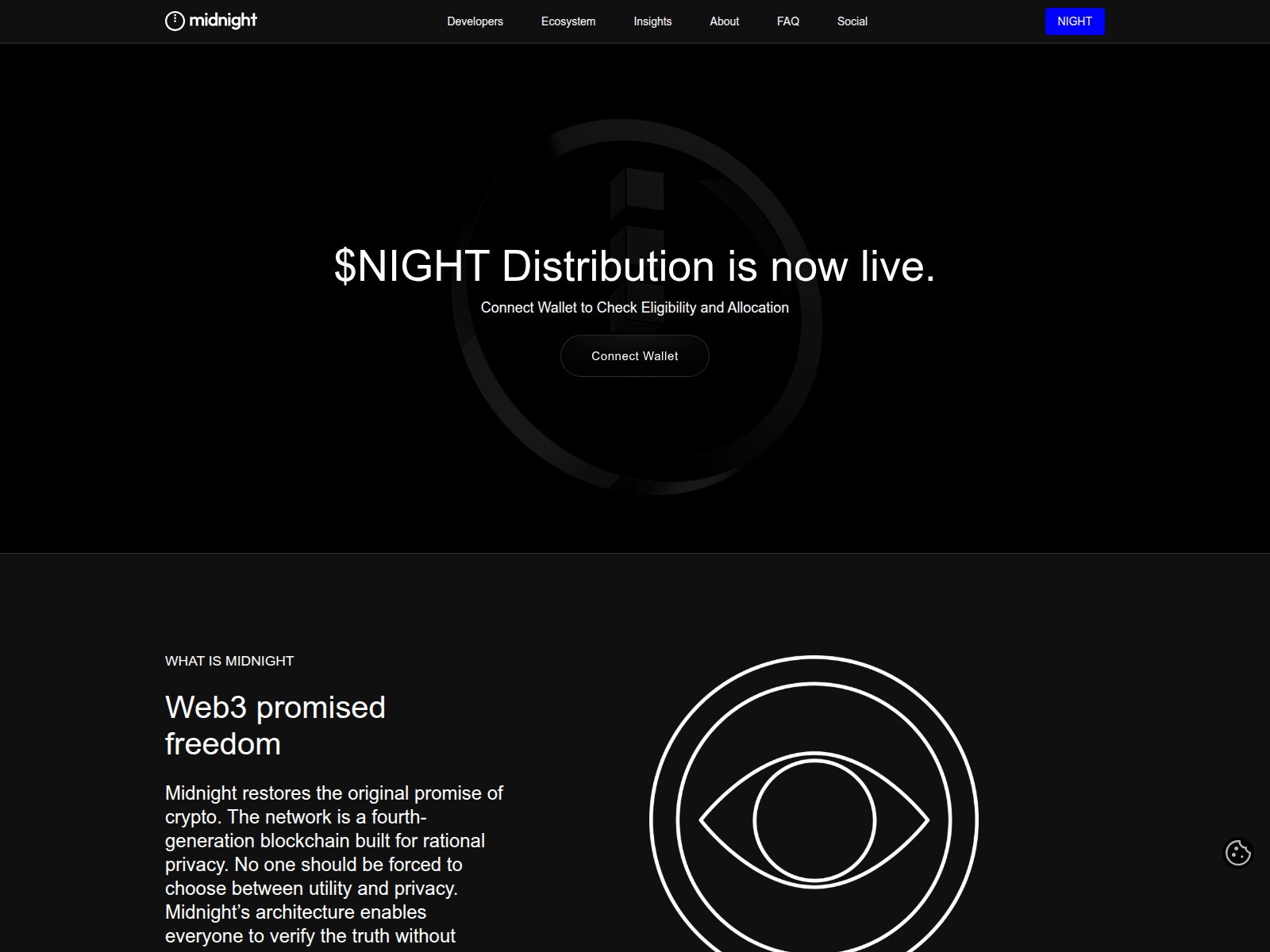 Screenshot of register-midnight.network