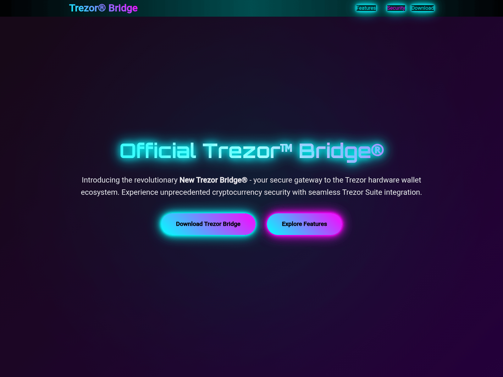 Screenshot of trezor-bryge-eng.pages.dev