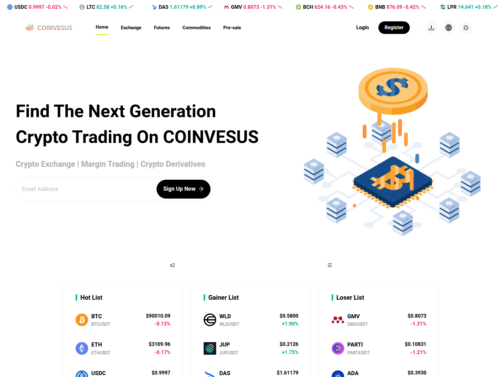 Screenshot of coinvesus.com