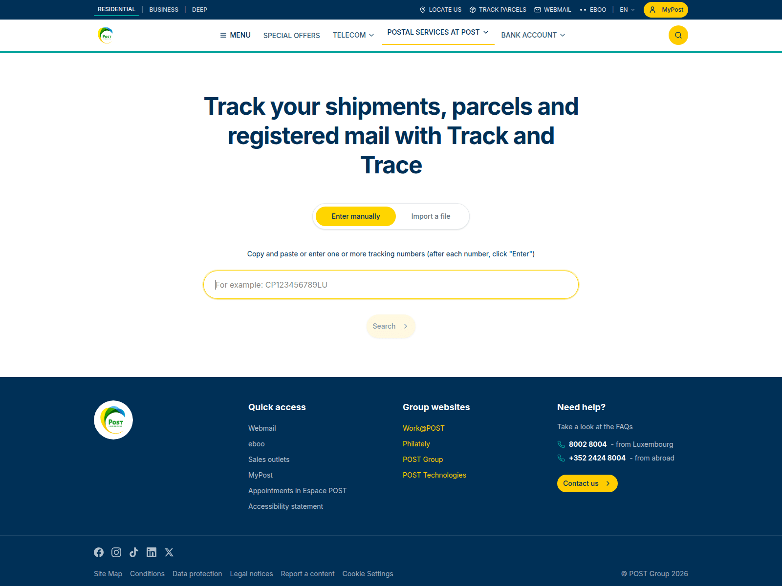 Screenshot of post-luxo.com