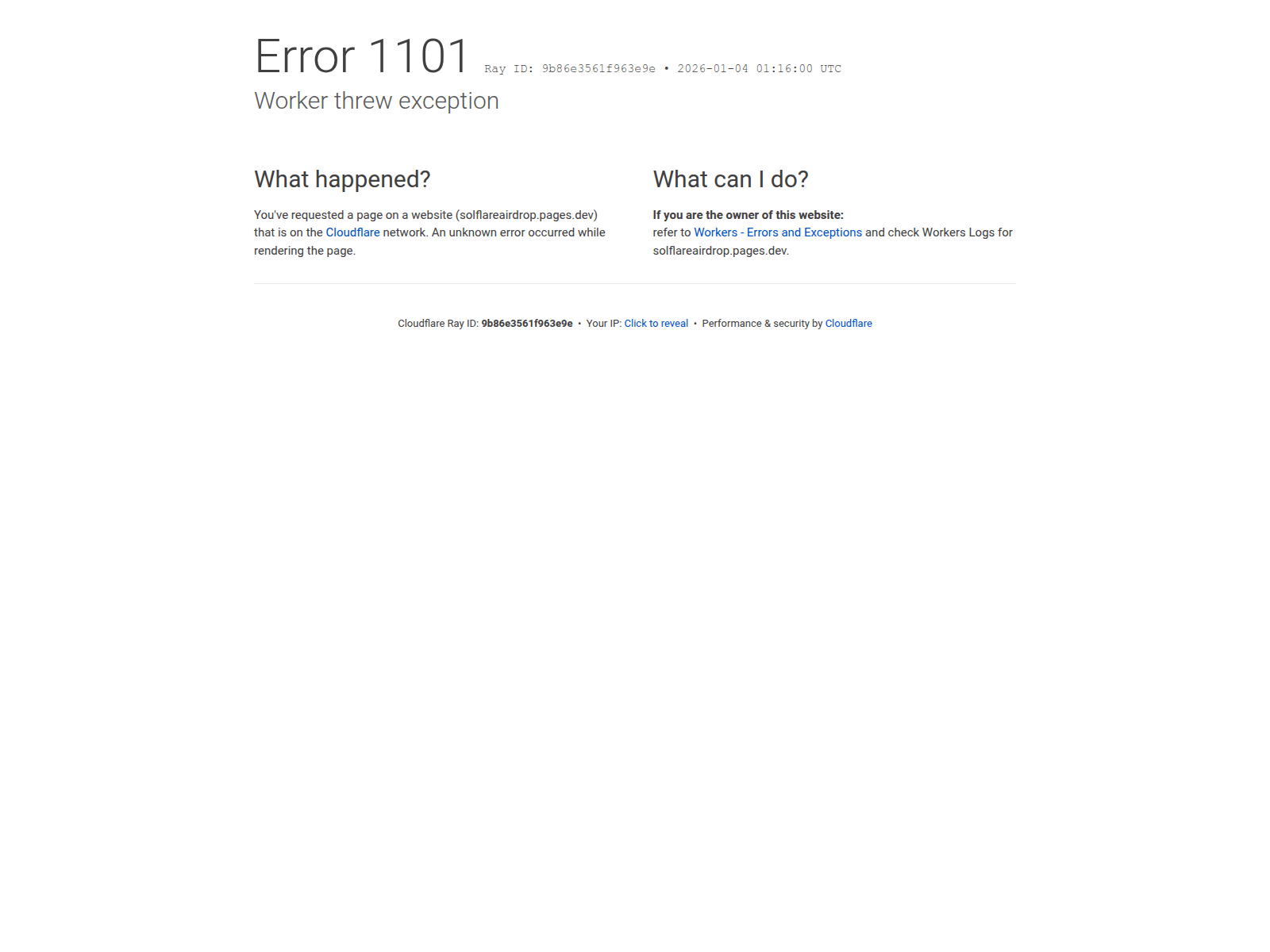 Screenshot of solflareairdrop.pages.dev
