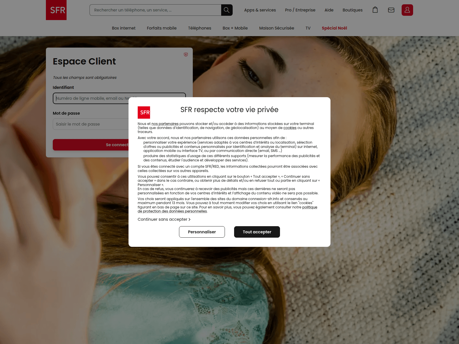 Screenshot of connexion-sfr.info