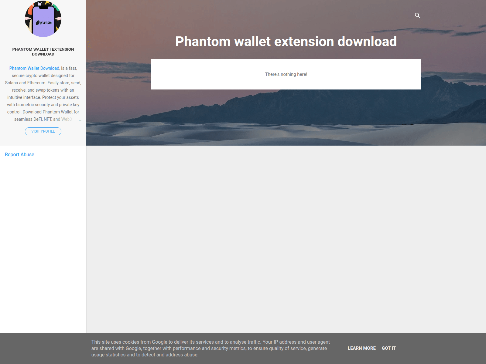 Screenshot of phantomwalletextensiondownload.blogspot.hk