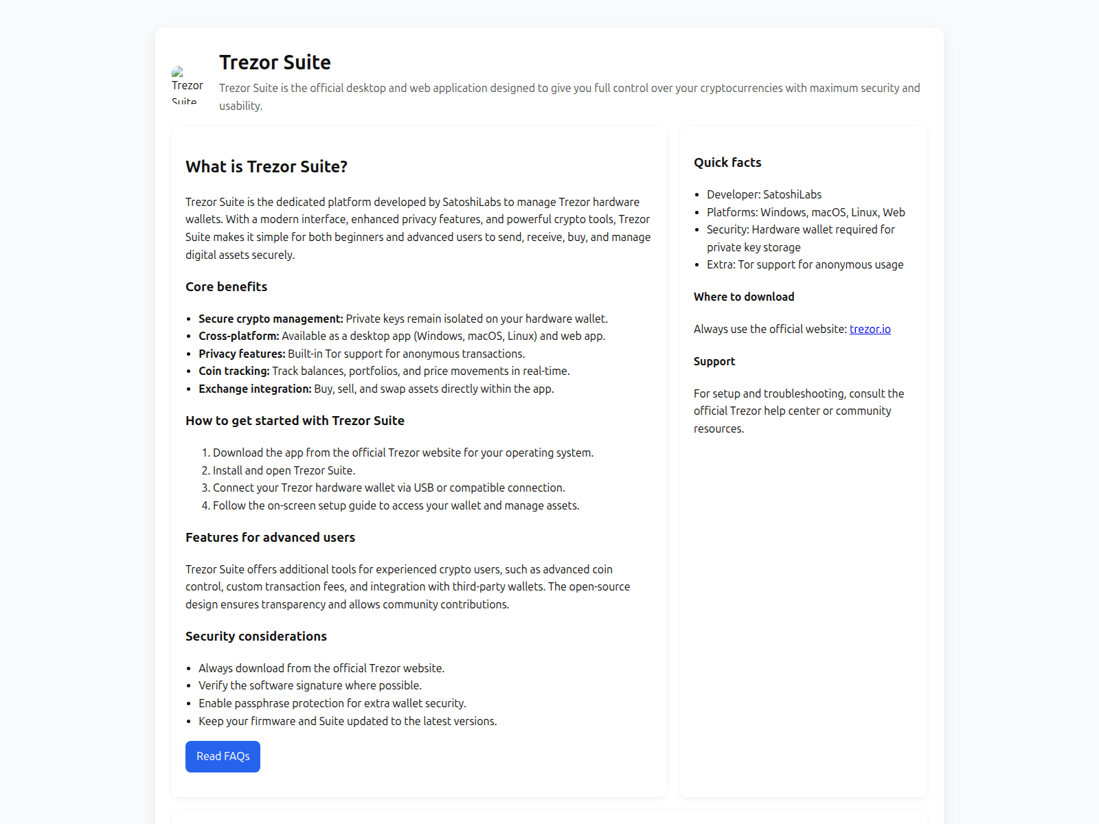 Screenshot of trezorsuite-docs.vercel.app