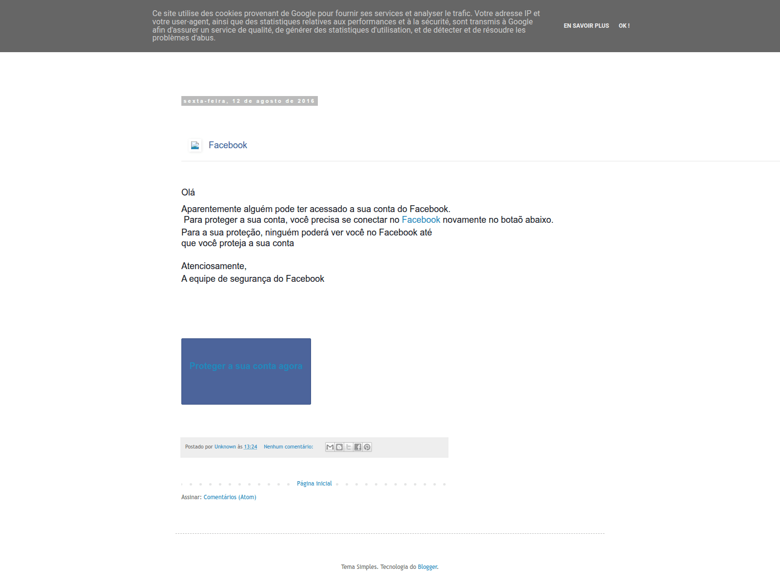 Screenshot of facebooksuporteolaine.blogspot.com