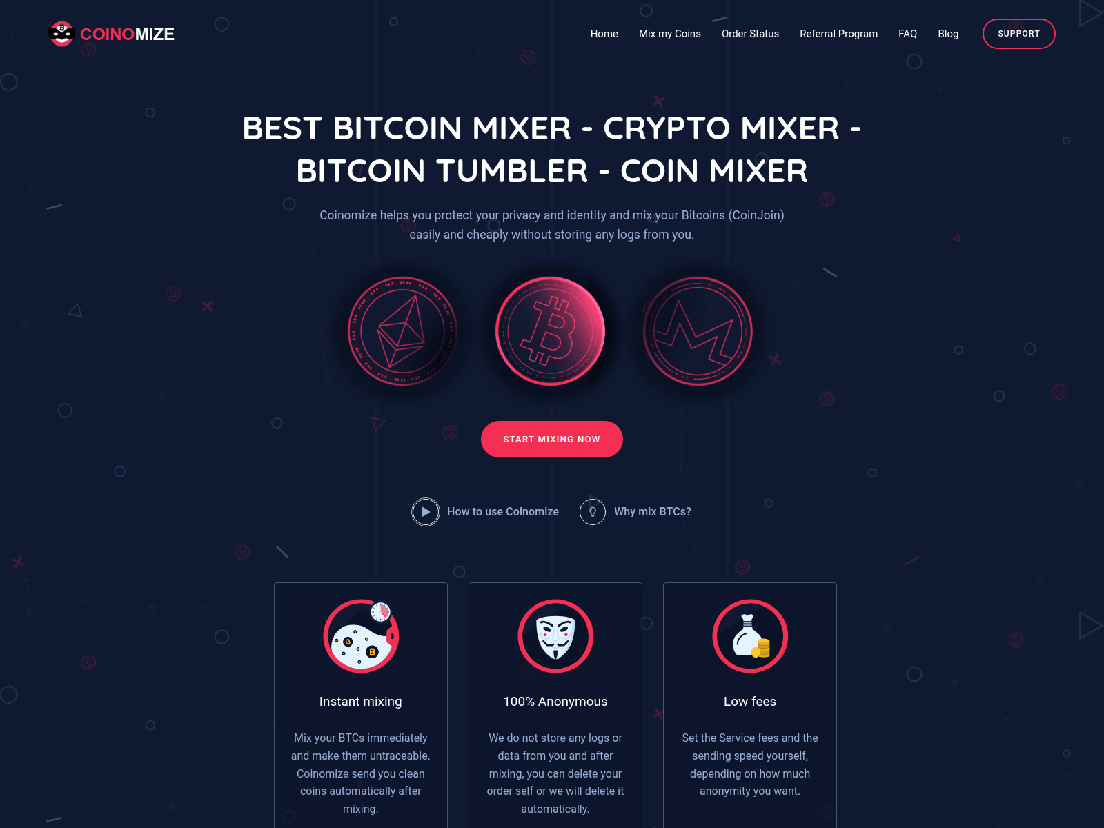 Screenshot of coinomize.vip