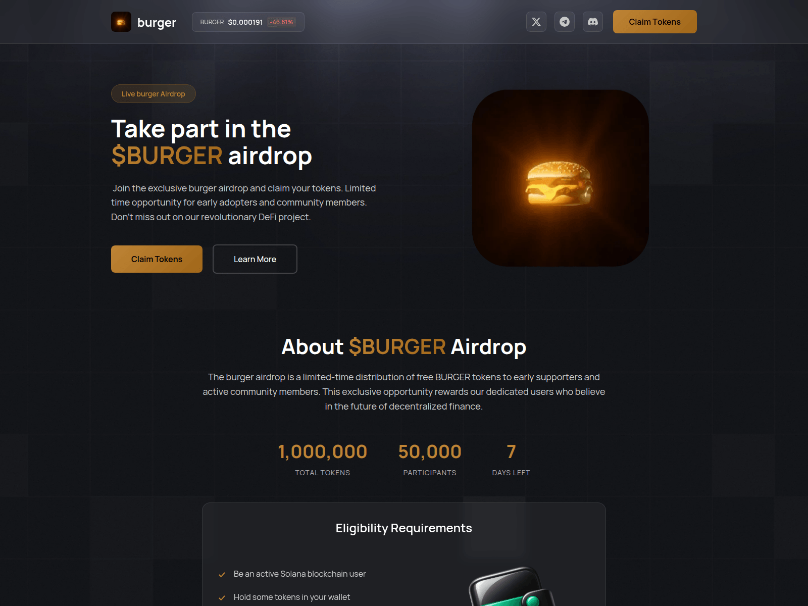 Screenshot of claim-burger.xyz