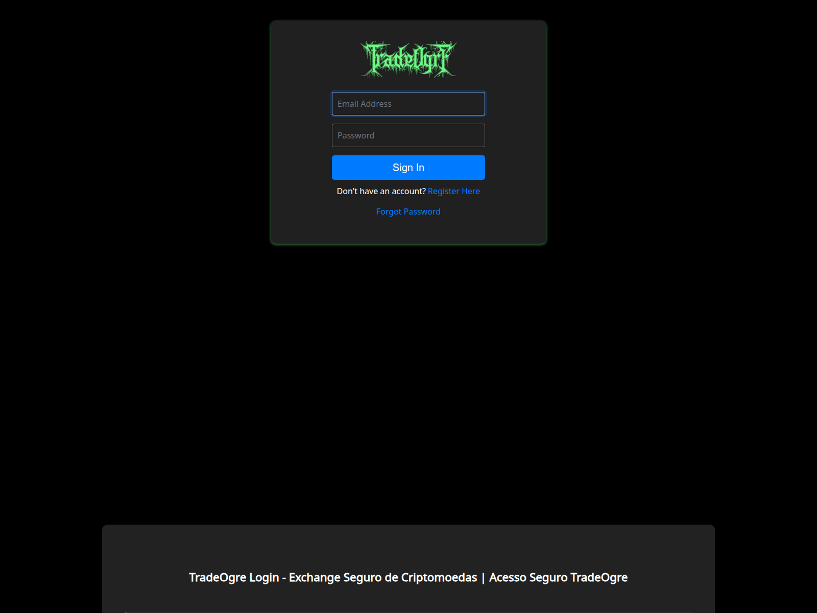 Screenshot of tradeogre-acesso.com