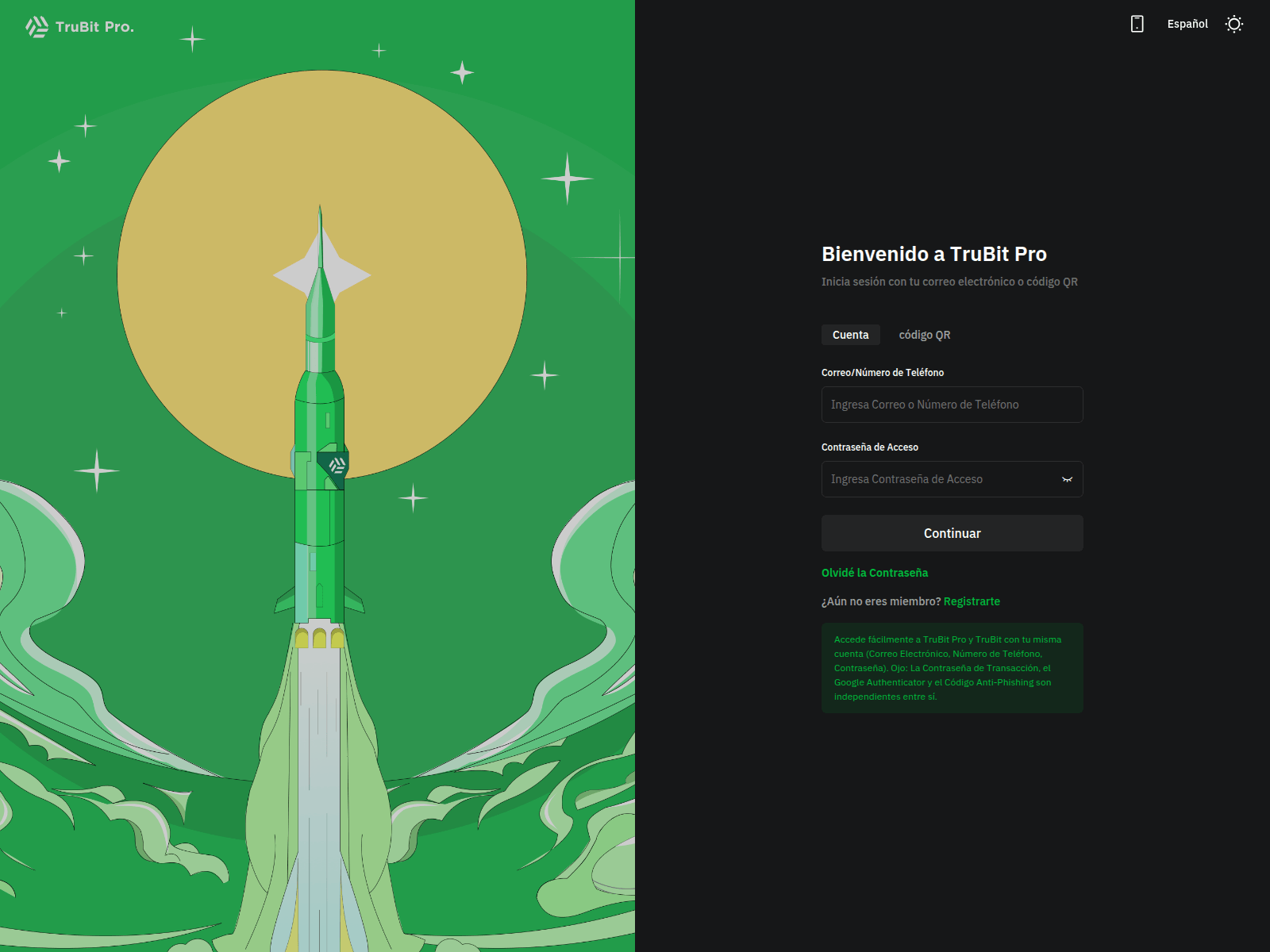 Screenshot of trubit-iniciar-sesion.com