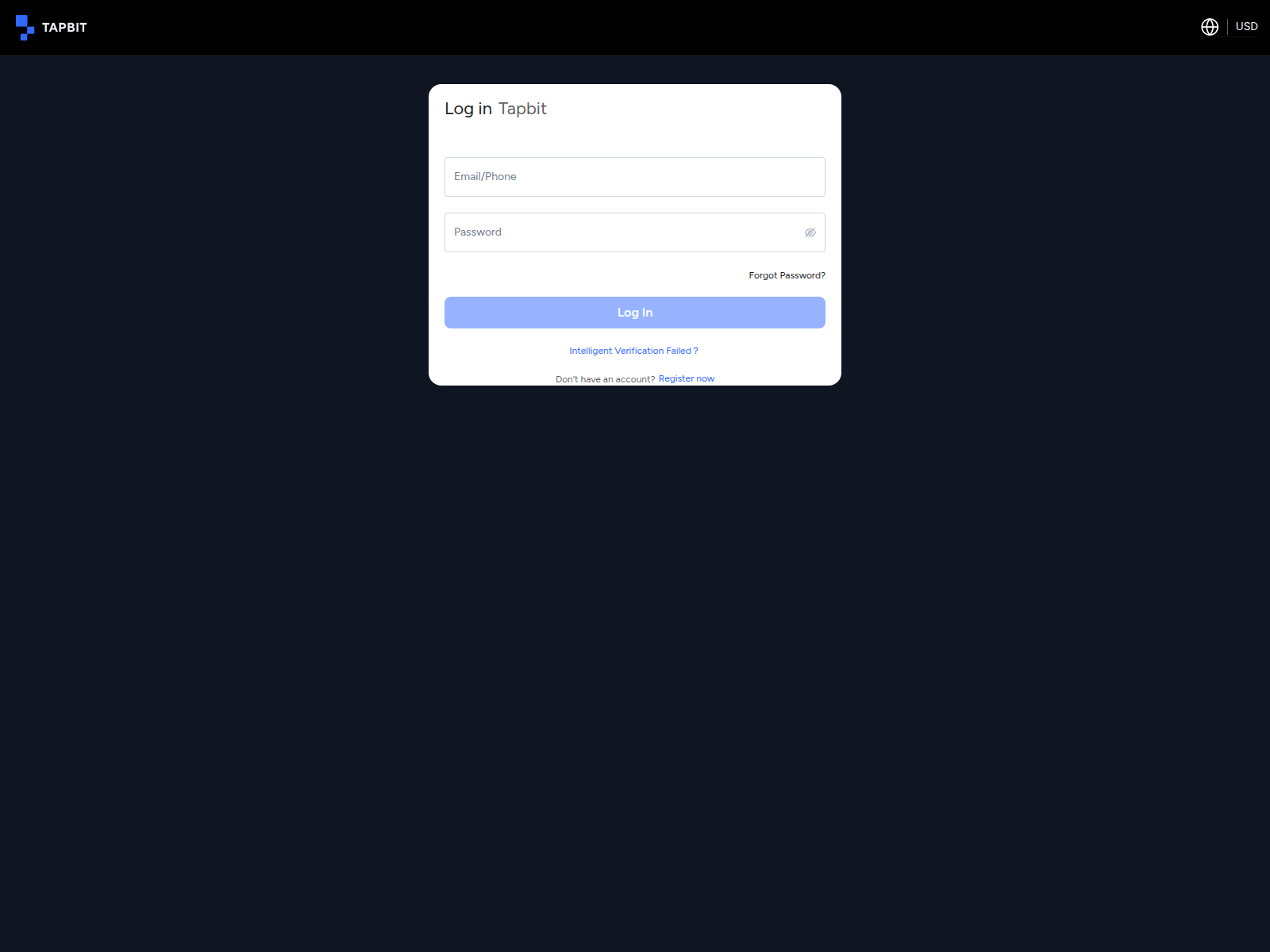 Screenshot of tapbit-exchange-login.com