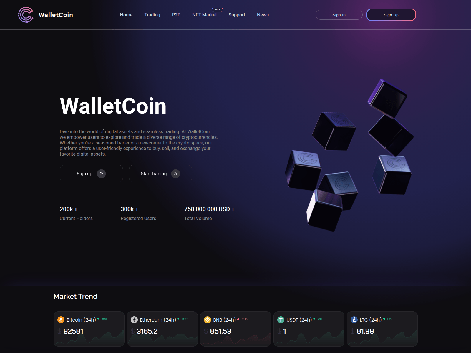 Screenshot of walletincoin.com
