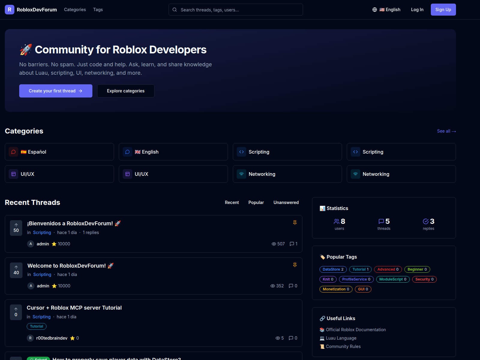 Screenshot of robloxforum.dev