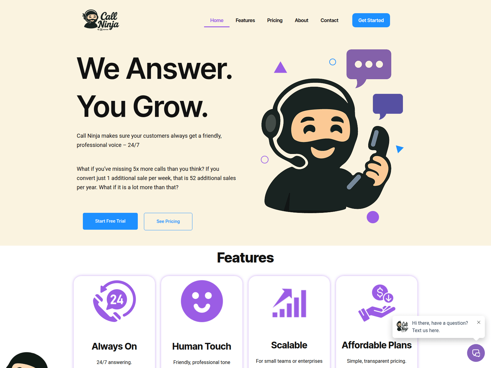 Screenshot of callninja.co