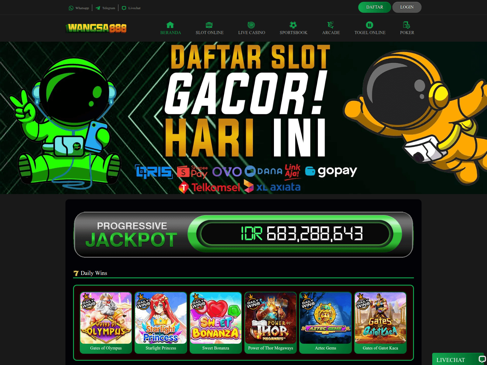 Screenshot of wangsa888.org