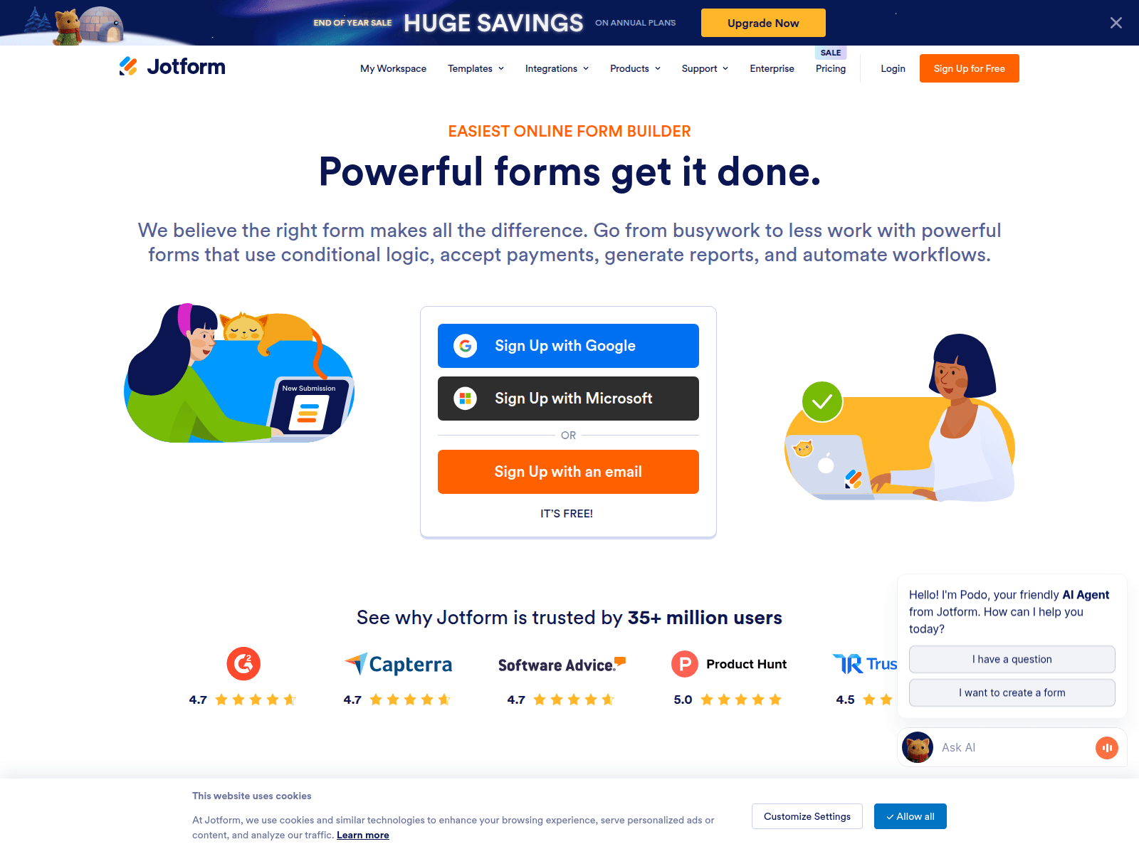 Screenshot of form.jotform.com