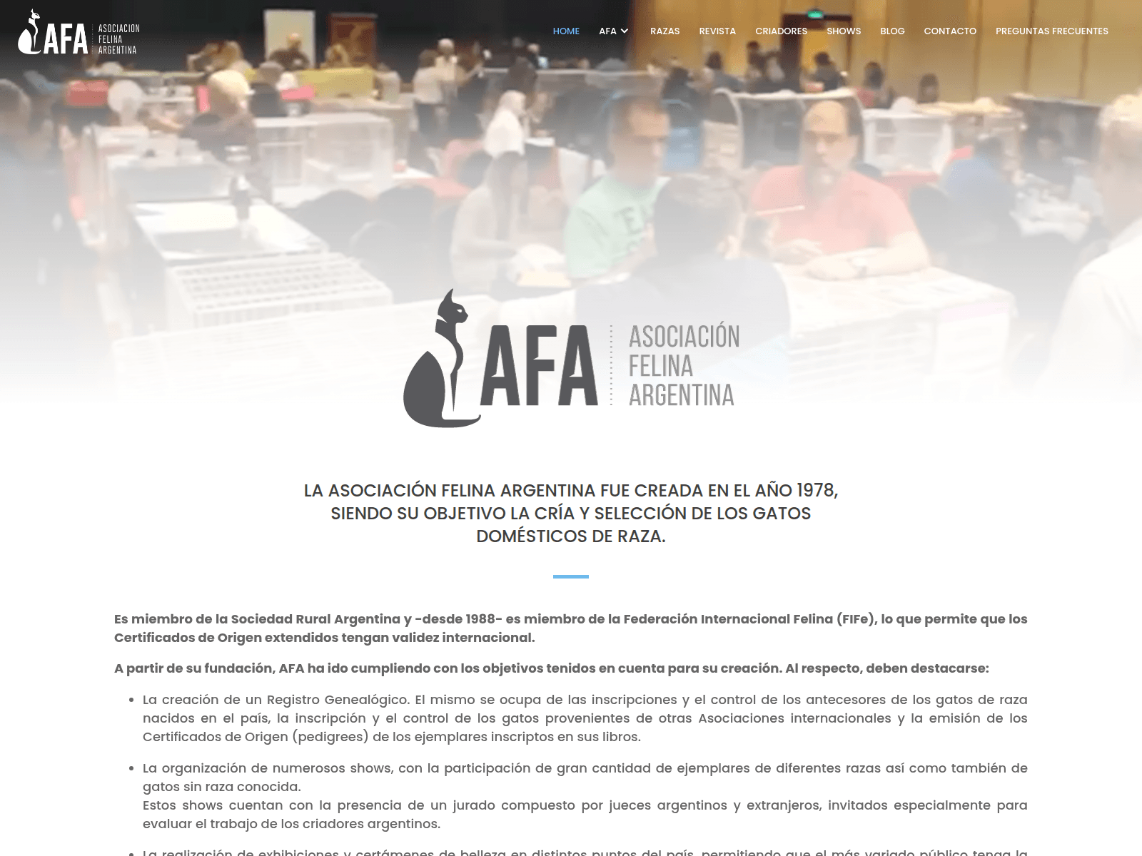 Screenshot of asociacion-felina-argentina.com