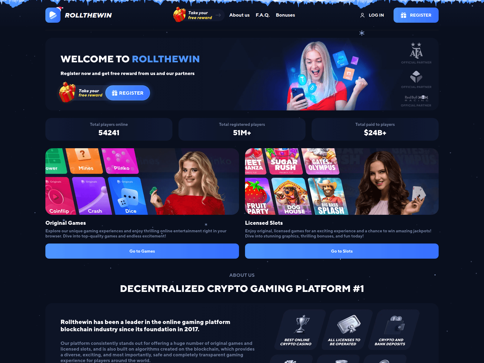 Screenshot of rollthewin.today
