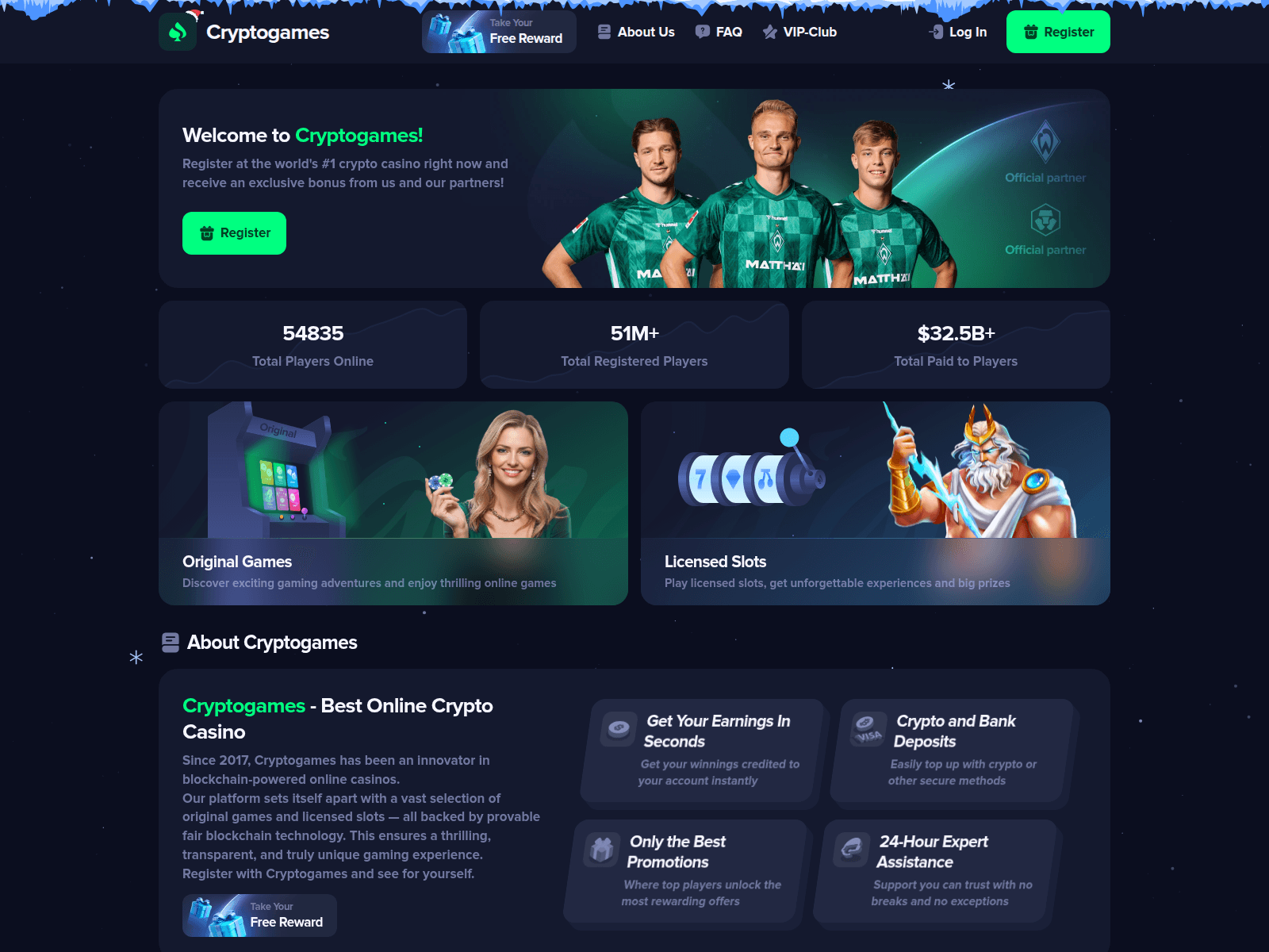 Screenshot of cryptogames.rest