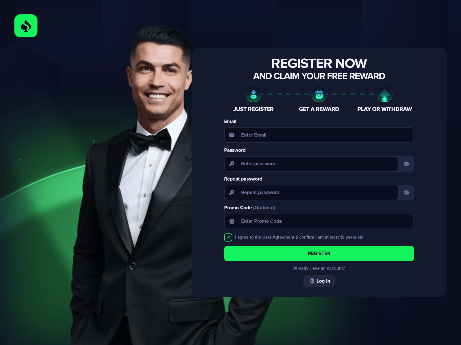 Screenshot of ronaldo-casino.app