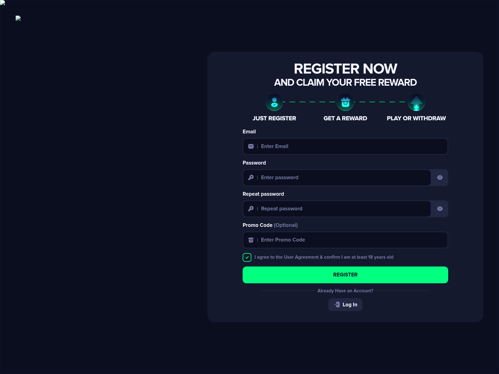Screenshot of goldspin.cash