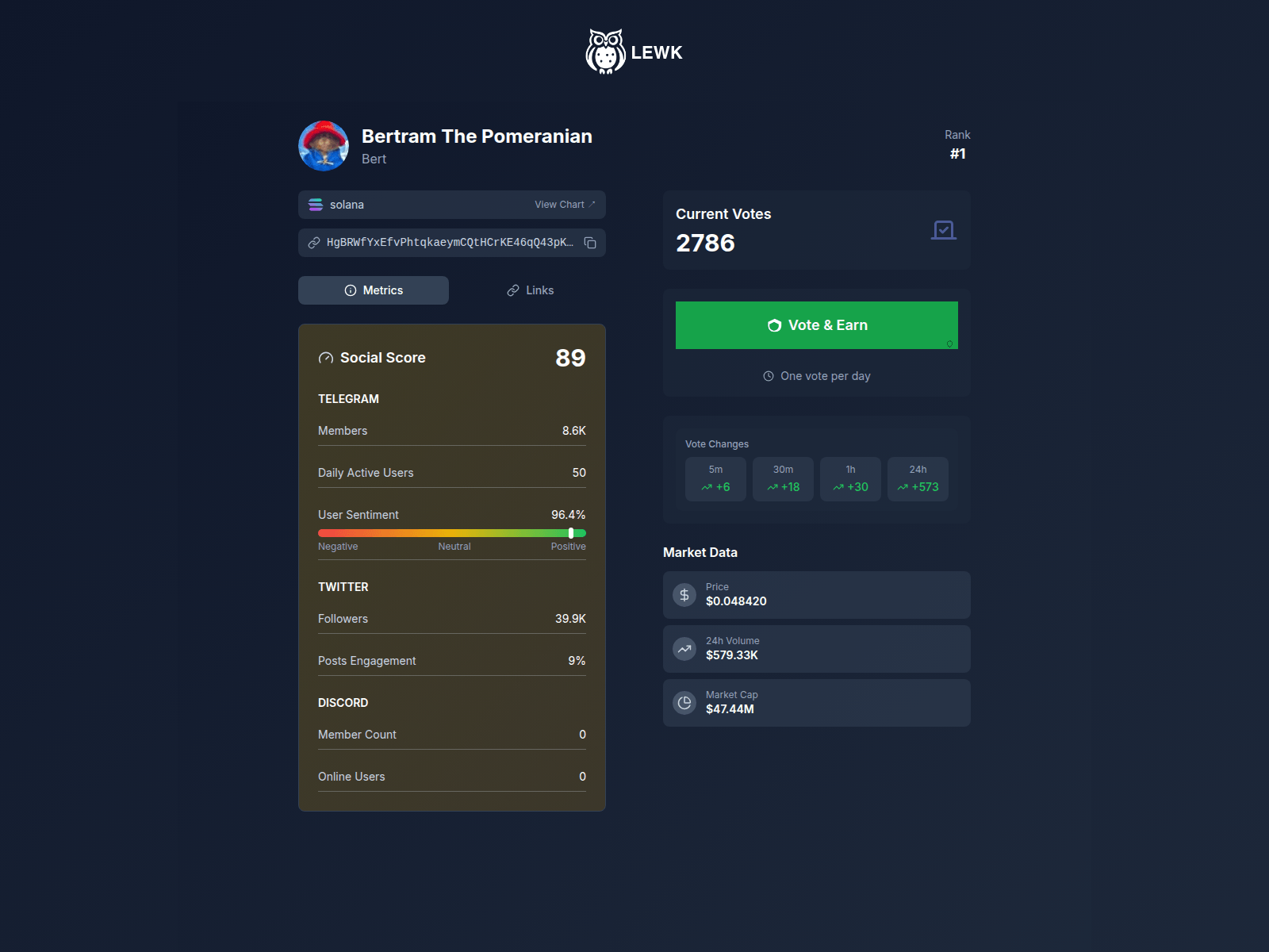 Screenshot of lewvk.app
