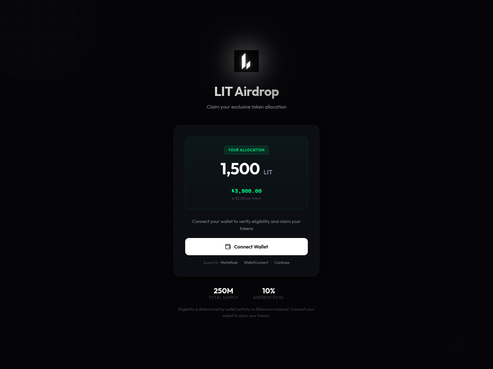 Screenshot of lighter-airdrops.xyz