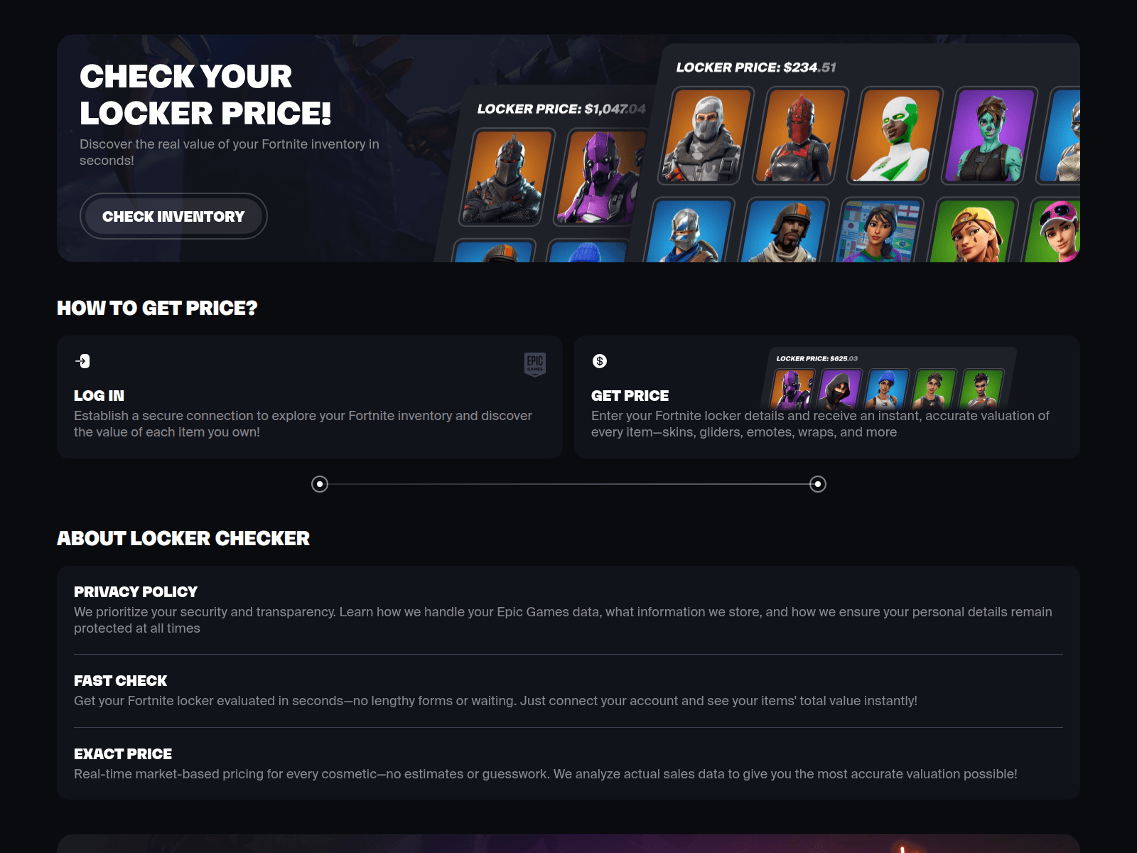 Screenshot of fortlog.live