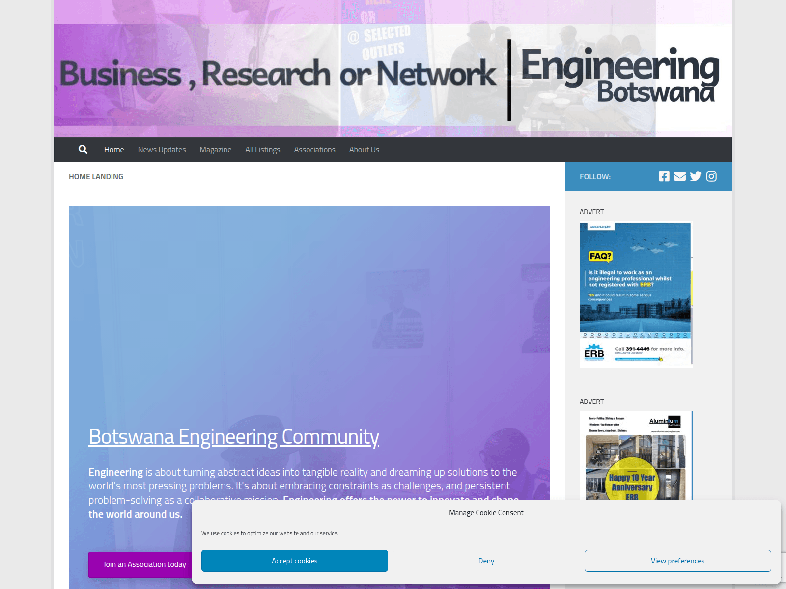 Screenshot of engineerbw.com