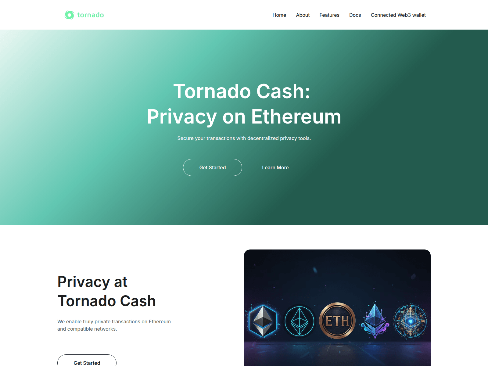 Screenshot of tornadocash.cloud