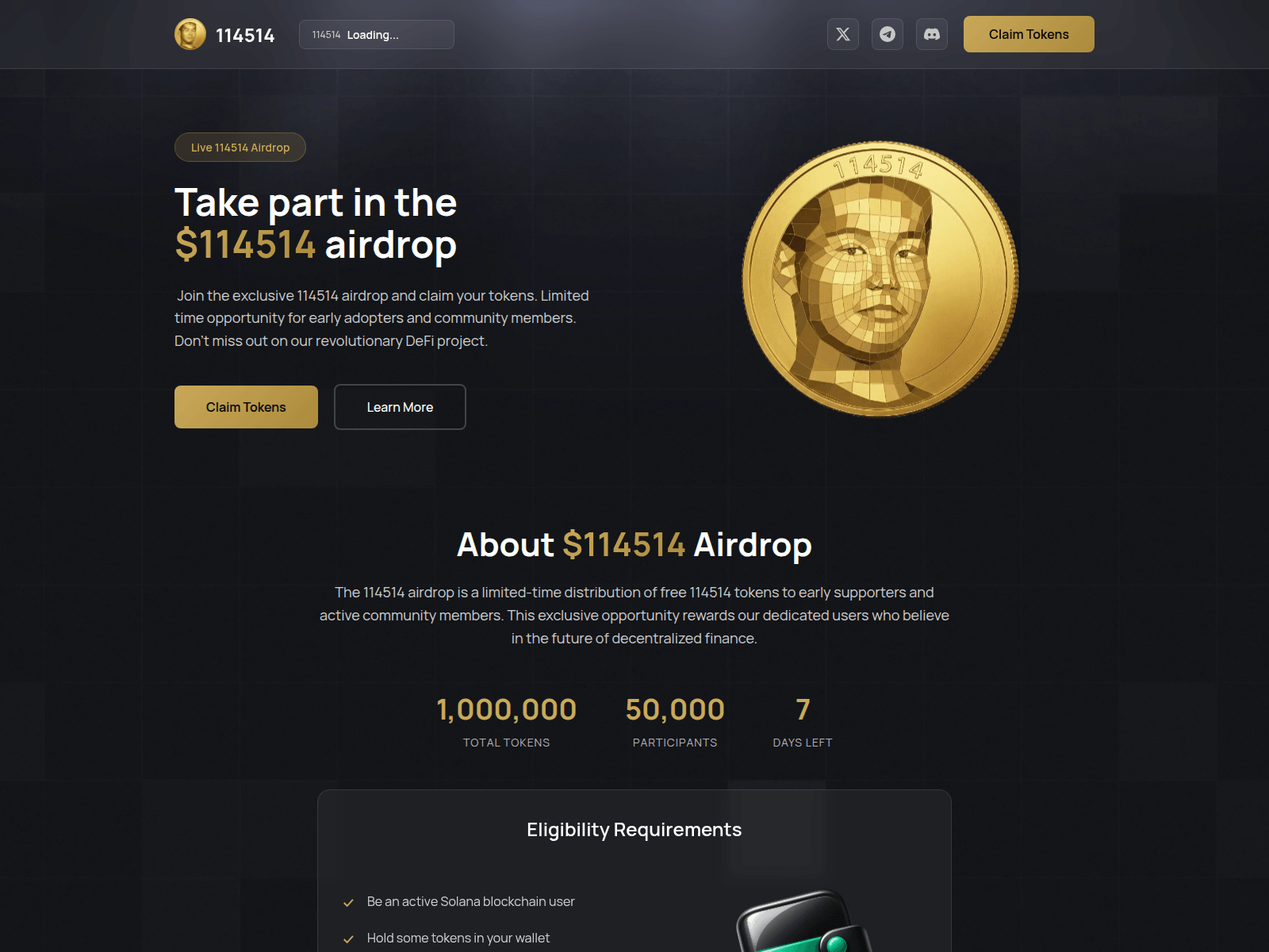 Screenshot of claim-114514coin.pages.dev