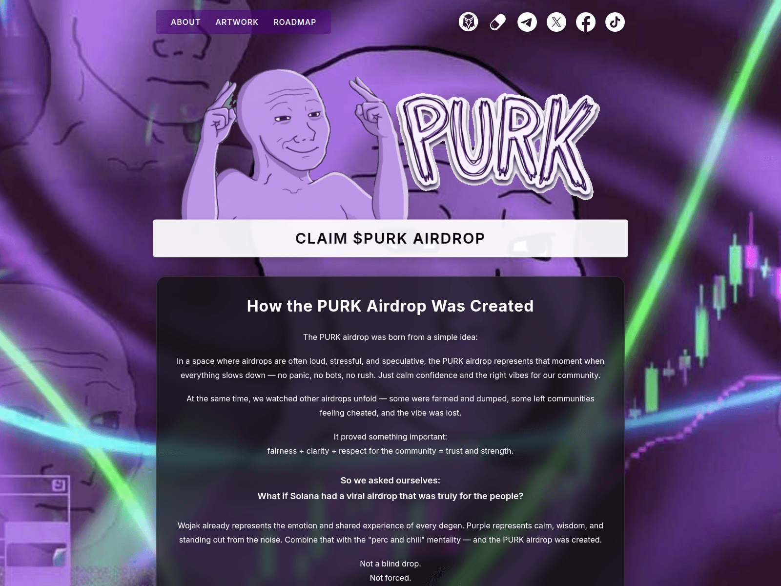 Screenshot of purplewojak.trade