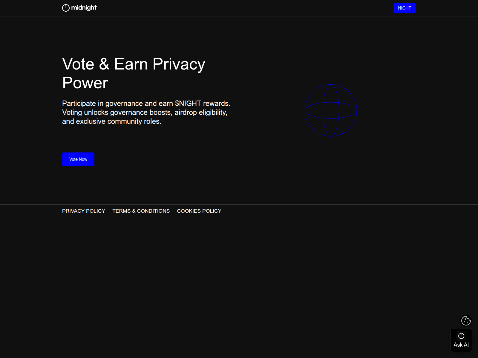 Screenshot of midnightntwrk-voting.com