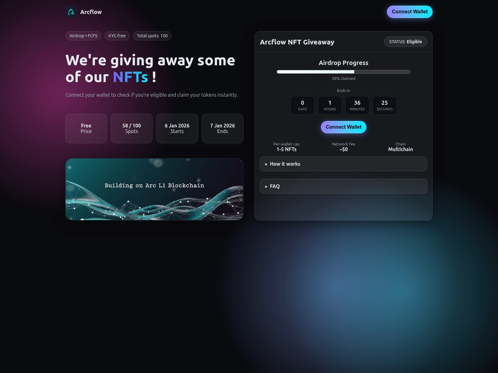Screenshot of arcflowfinance.xyz