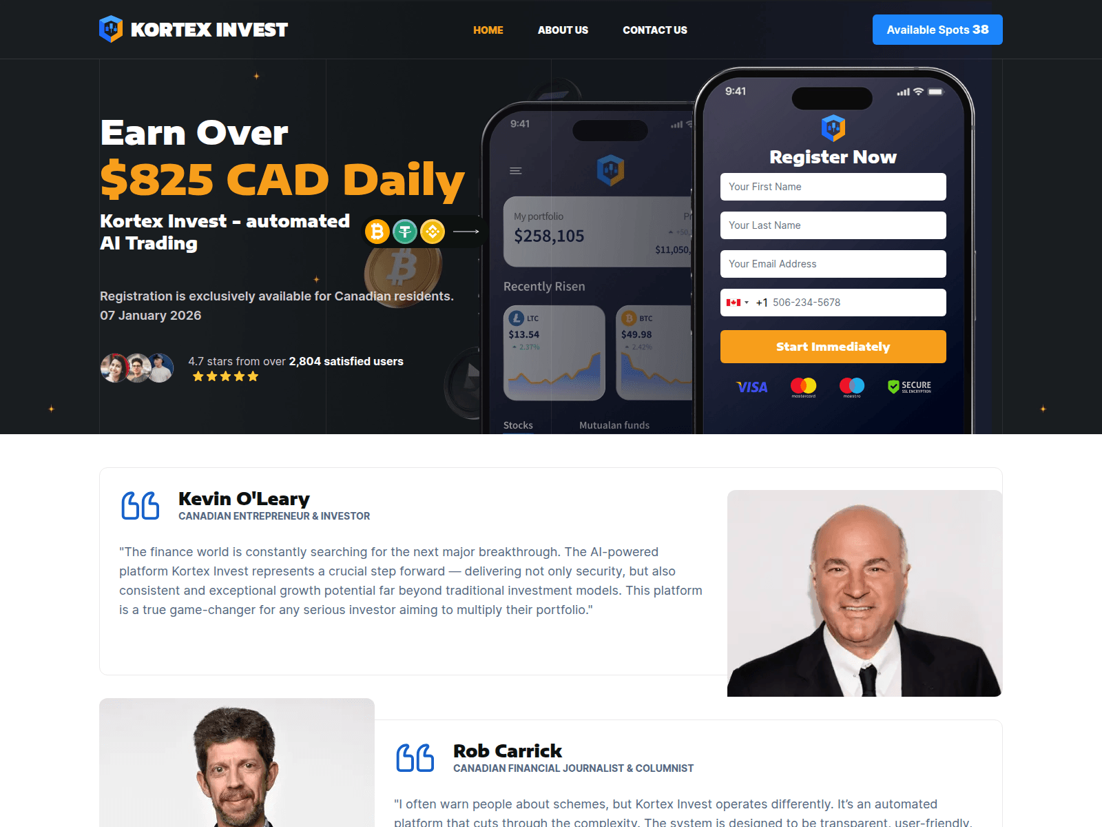Screenshot of kortex-invest.com