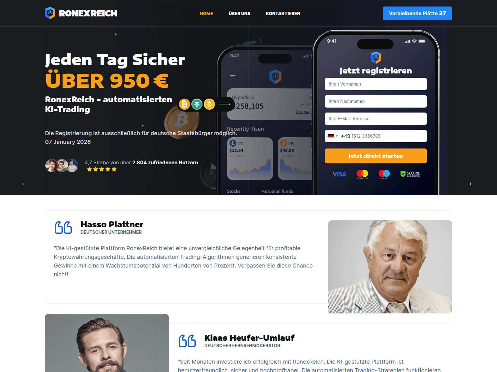 Screenshot of ronexreich-platform.com