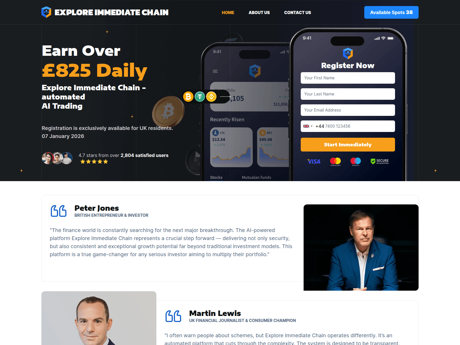 Screenshot of exploreimmediatechain.com