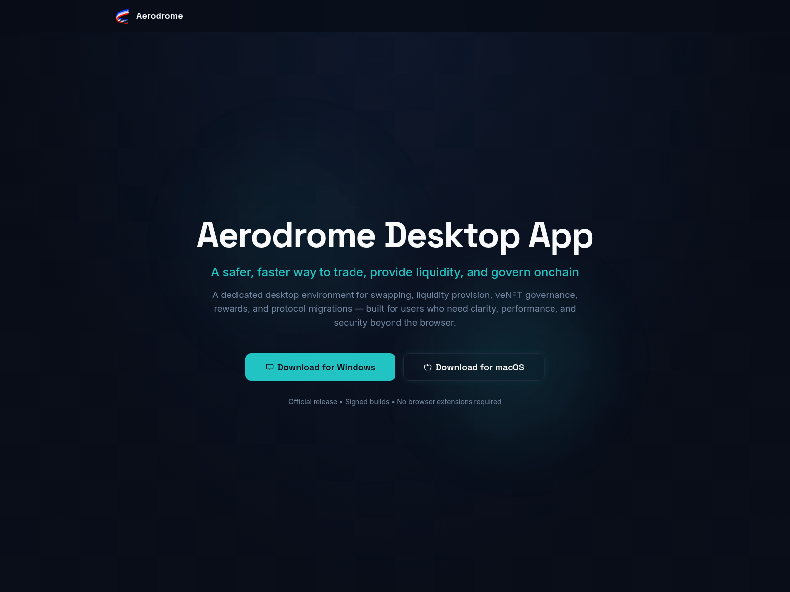 Screenshot of www.aerodromedesktop.finance