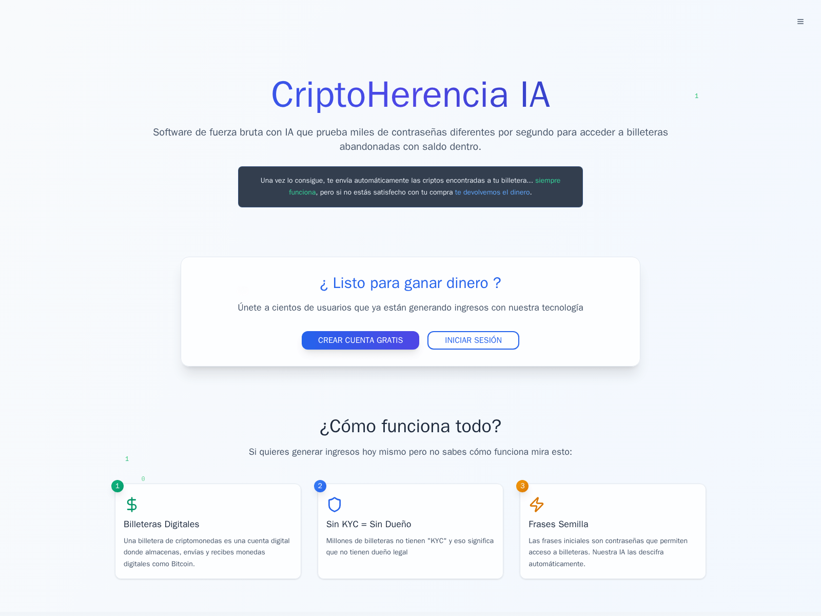 Screenshot of www.criptoherencia.io