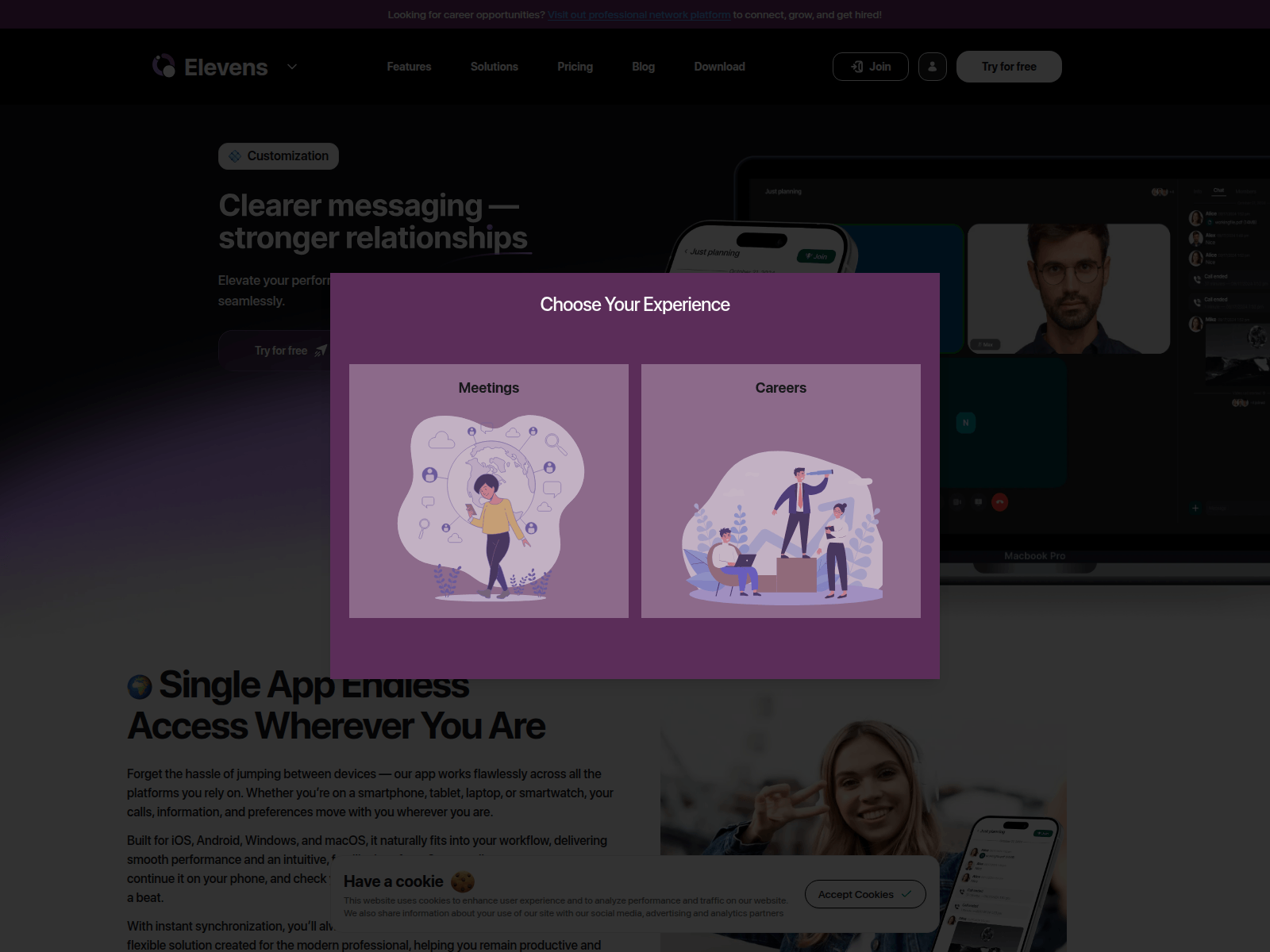 Screenshot of elevens.now