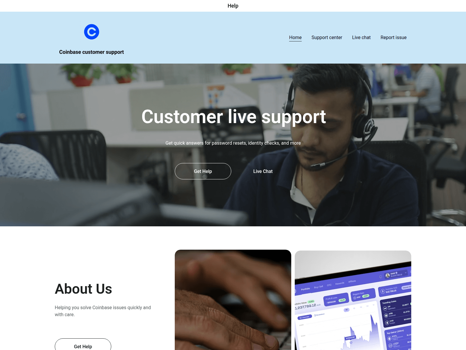 Screenshot of coinbase-help.site