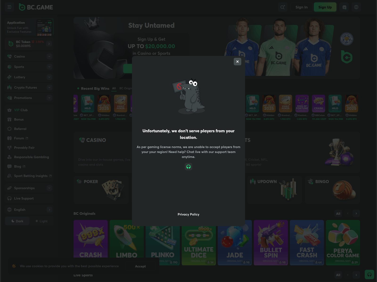 Forensic screenshot of bcgame41.com