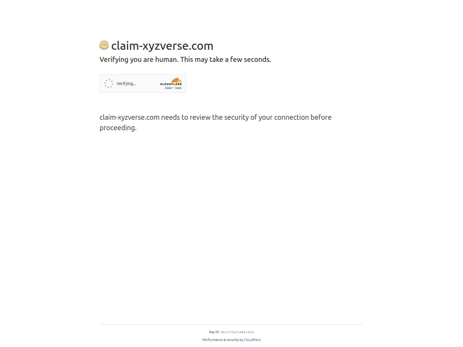 Forensic screenshot of claim-xyzverse.com
