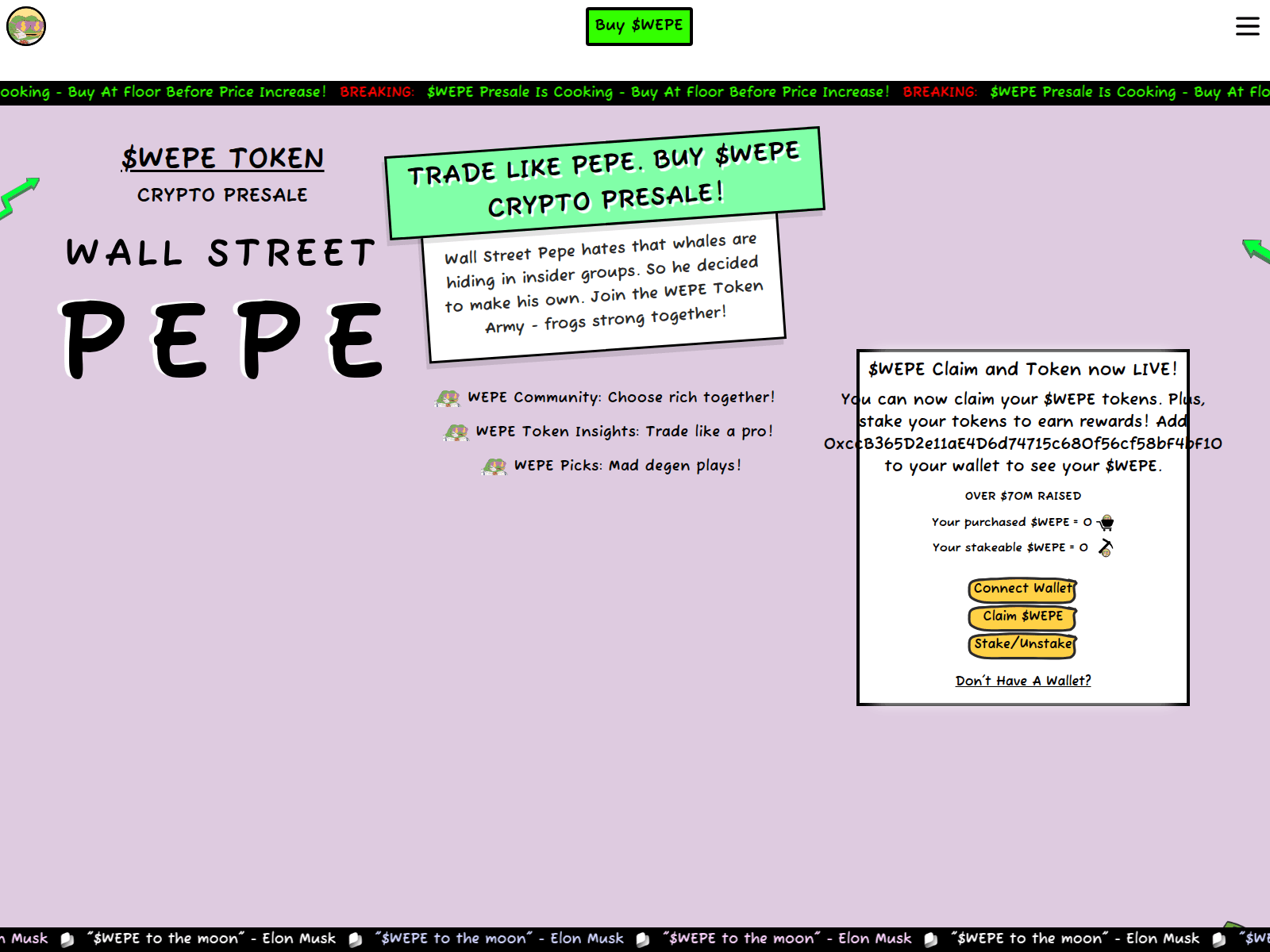 Screenshot of www.claim-wepe.live