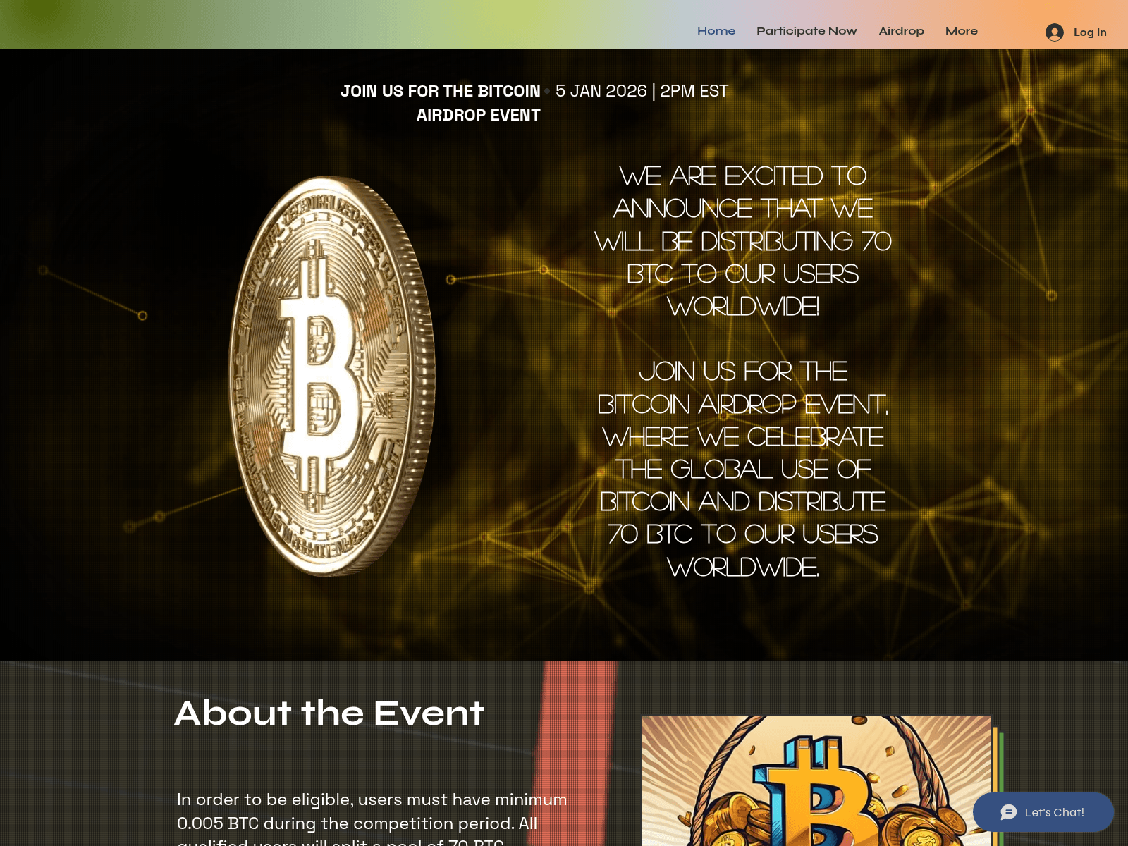 Screenshot of bitcoin-airdrop.com