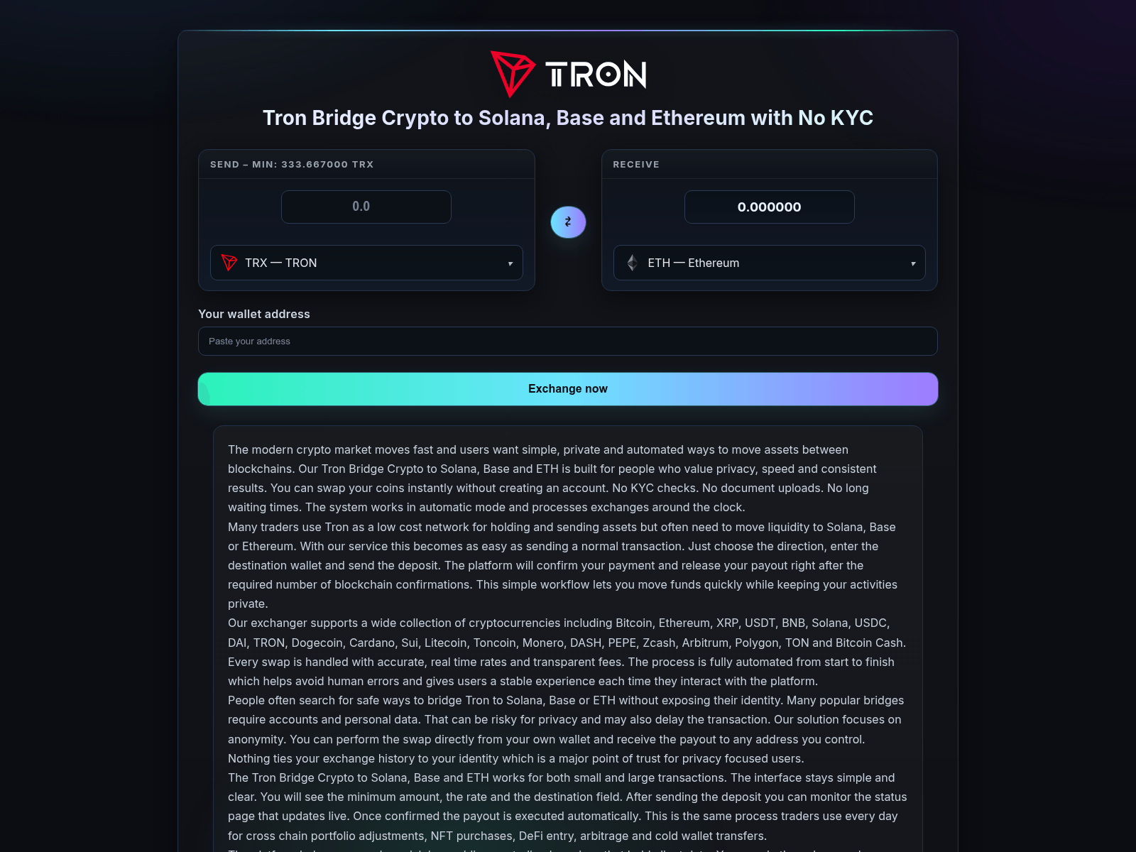 Forensic screenshot of trx-bridge-crypto.com