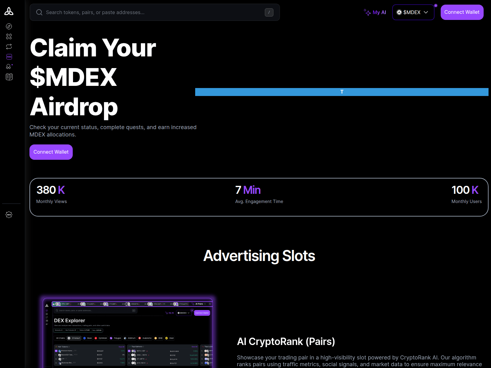 Screenshot of mdex.airdropalerts.bar