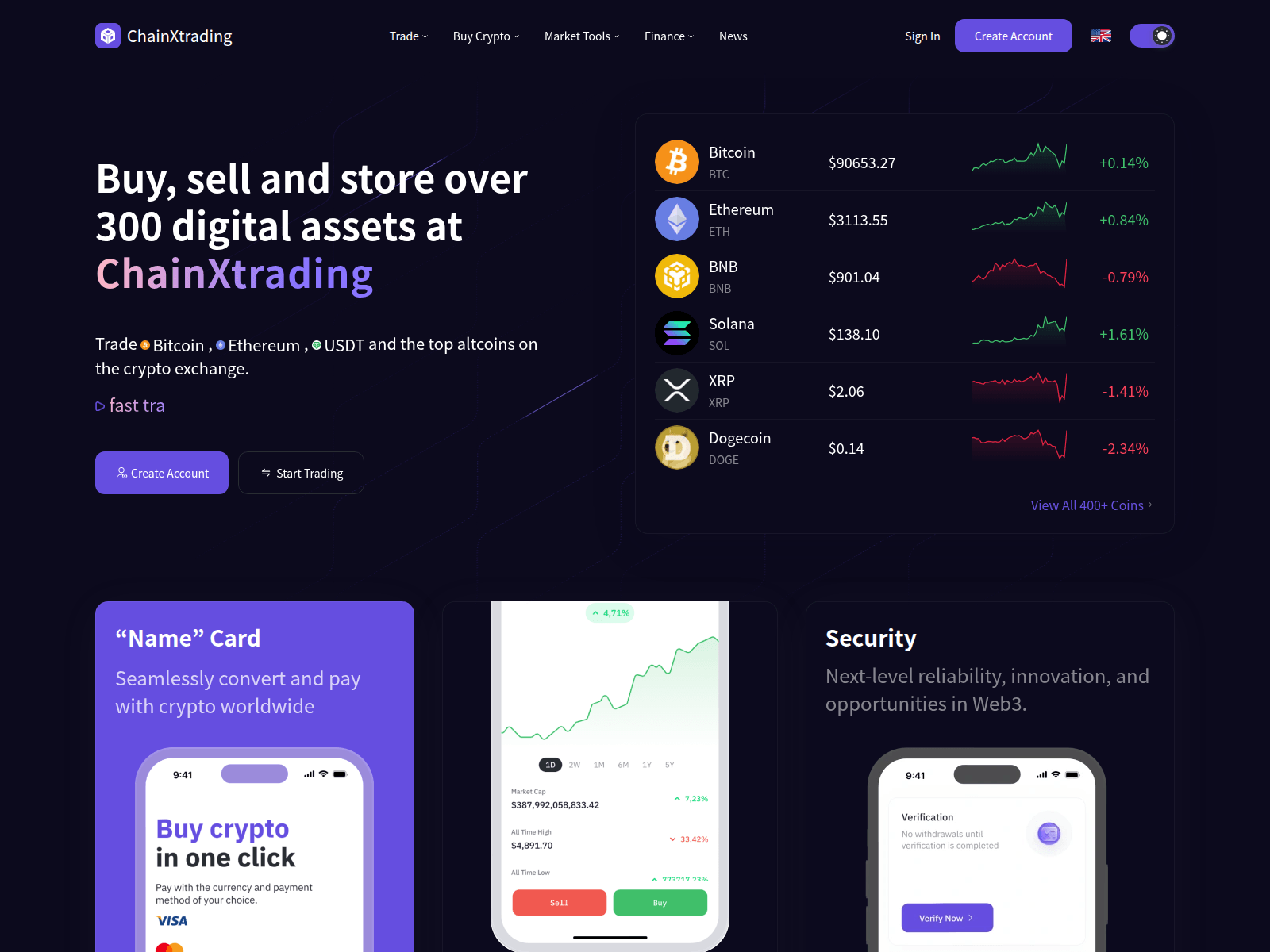 Screenshot of chainxtrading.com
